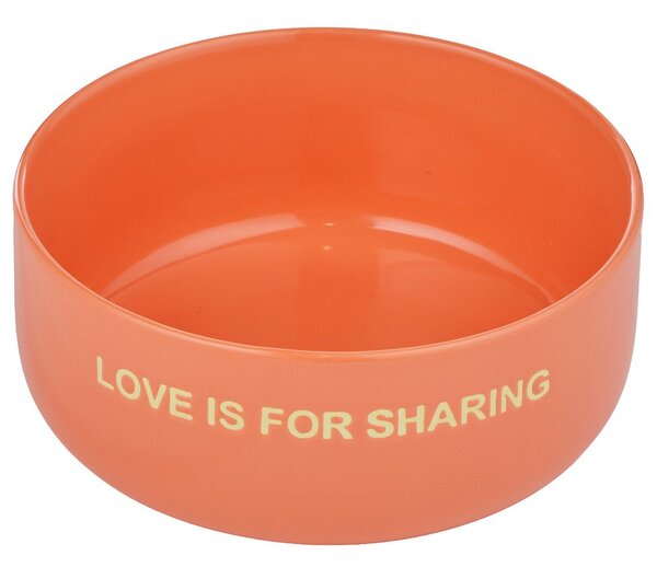 GOOD VIBES Miska "Love is for sharing" 720 ml - oranžová