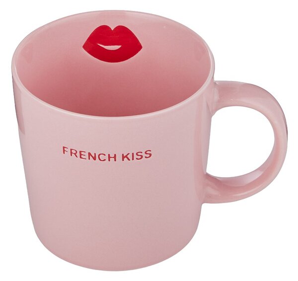 GOOD VIBES Hrnek "French kiss" 400 ml - růžová