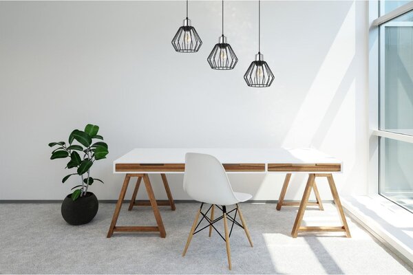 Závěsné svítidlo Nuvola 4, 3x černé drátěné stínítko