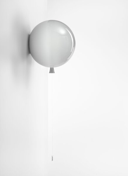 Brokis PC880 Memory, nástěnný svítící balonek ze šedého skla, 1x15W, prům. 30cm