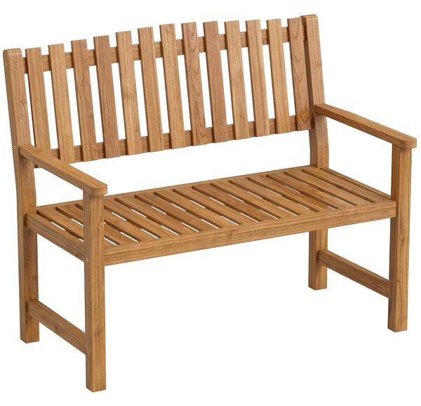 Outsunny zahradní lavice pro 2 osoby | akátové dřevo (FSC) s opěrkami | nosnost 320 kg | 112 x 64 x 92 cm | Aosom