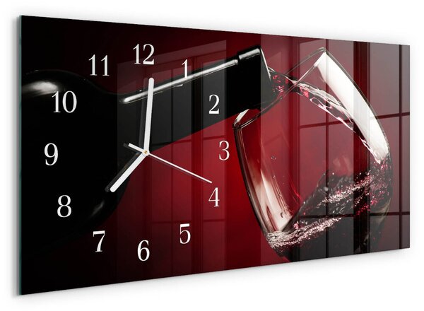 Skleněné hodiny horizontální Sklenice na víno zsppb-60x30-00093081