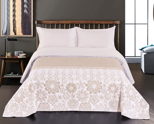 DecoKing Přehoz na postel Alhambra béžová/bílá Rozměr: 200x220