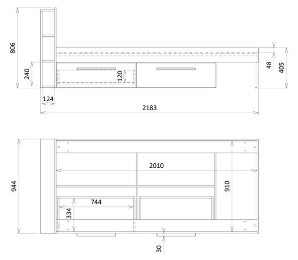 Jednolůžková postel 90 cm Lorenza 11 (kašmír + mořská) (s roštem) (s úl. prostorem)