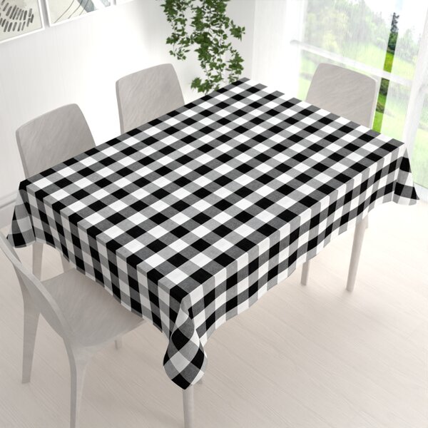 Biante Bavlněný obdélníkový ubrus Olivia OL-004 Černo-bílá kostka velká 50x100 cm