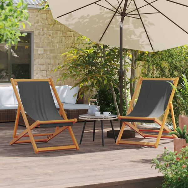 Skládací plážová křesla 2 ks šedá textil