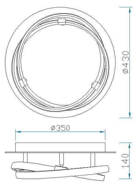 Mantra 5382 Infinity, stropní moderní svítidlo, 30W LED 3000K, stříbrná/chrom, prům. 43cm