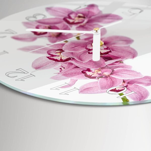 Skleněné hodiny na stěnu Orchidej zsob-fi30-00084103