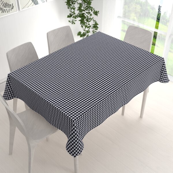 Biante Bavlněný obdélníkový ubrus Olivia OL-015 Černo-bílá kostka malá 50x100 cm