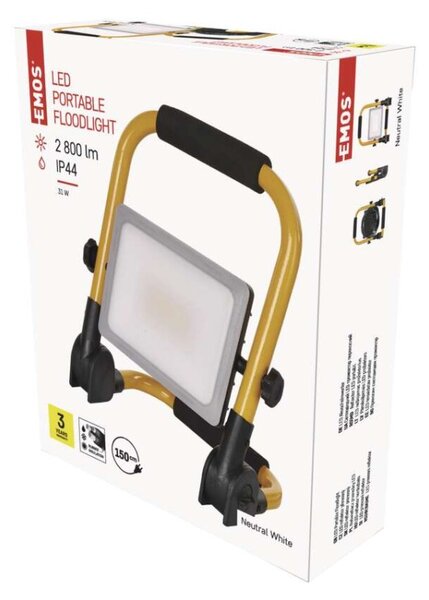 EMOS LED reflektor ILIO přenosný, 31W, žlutý, neutrální bílá