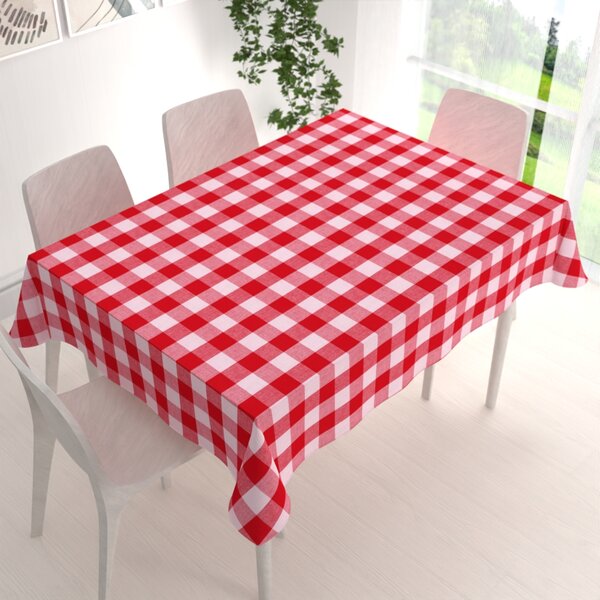 Biante Bavlněný obdélníkový ubrus Olivia OL-016 Červeno-bílá kostka velká 50x100 cm