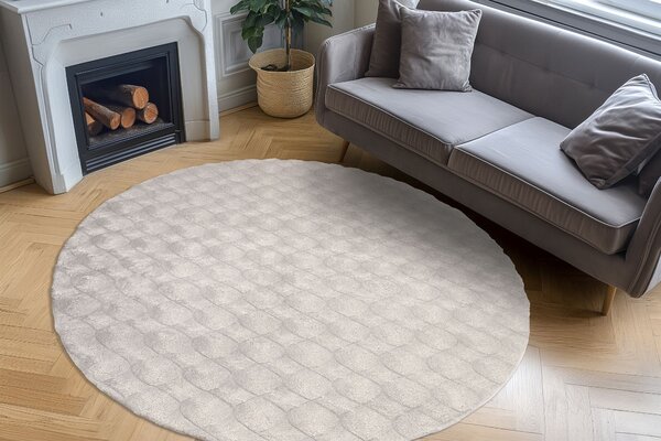 Obsession, Kusový koberec Diamond Cut 800 Grey kruh, 120x120 (průměr) kruh, šedá, ložnice