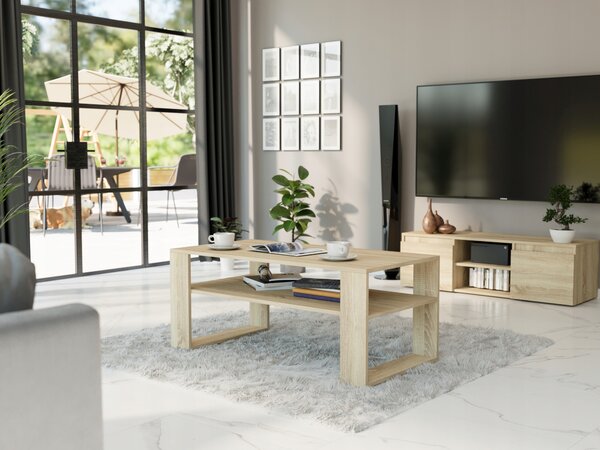 Konferenční stolek Framire obdélníkový 90 x 58 x 55 cm dub sonoma