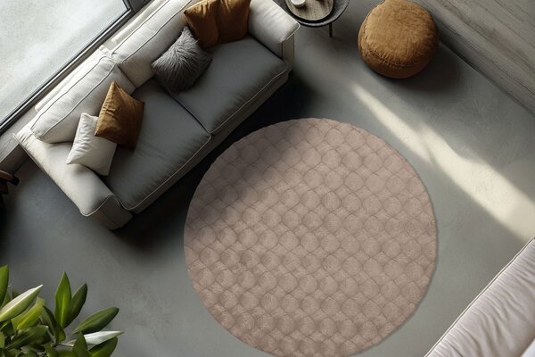Obsession, Kusový koberec Diamond Cut 800 Taupe kruh, 120x120 (průměr) kruh, hnědá, ložnice