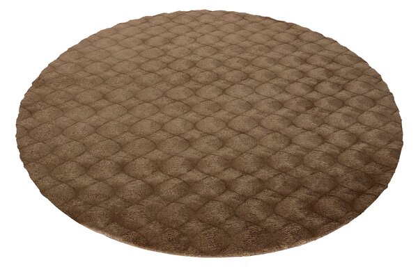 Obsession, Kusový koberec Diamond Cut 800 Taupe kruh, 120x120 (průměr) kruh, hnědá, ložnice