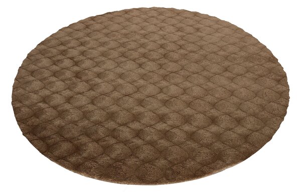 Obsession, Kusový koberec Diamond Cut 800 Taupe kruh, 120x120 (průměr) kruh, hnědá, ložnice