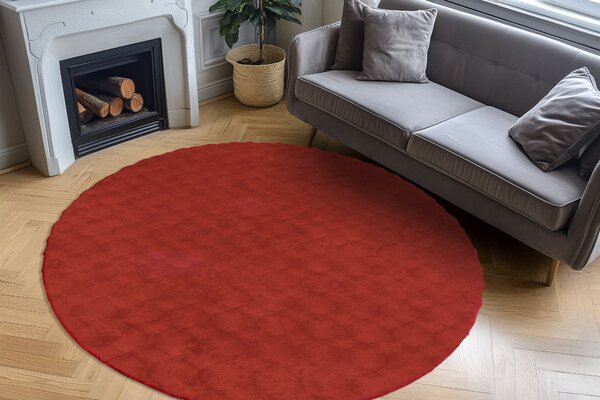 Obsession, Kusový koberec Diamond Cut 800 Red kruh, 120x120 (průměr) kruh, červená, ložnice