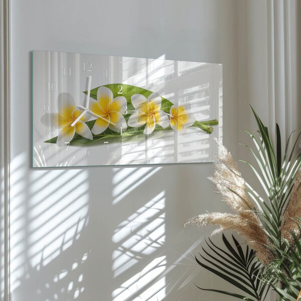 Skleněné hodiny horizontální Květiny zsppb-60x30-00295277