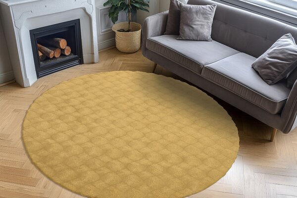 Obsession, Kusový koberec Diamond Cut 800 Honey kruh, 120x120 (průměr) kruh, hnědá, ložnice