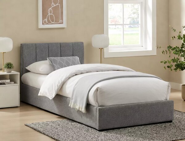 Jednolůžková postel 90 cm Monotera (šedá) (s roštem a úl. prostorem)