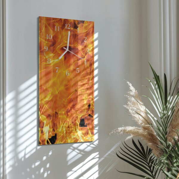 Skleněné hodiny vertikální Oheň zsppb-30x60-00084984