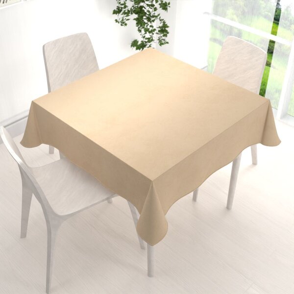 Biante Velký sametový čtvercový ubrus Velvet Premium SVP-006 Pískově béžový 160x160 cm
