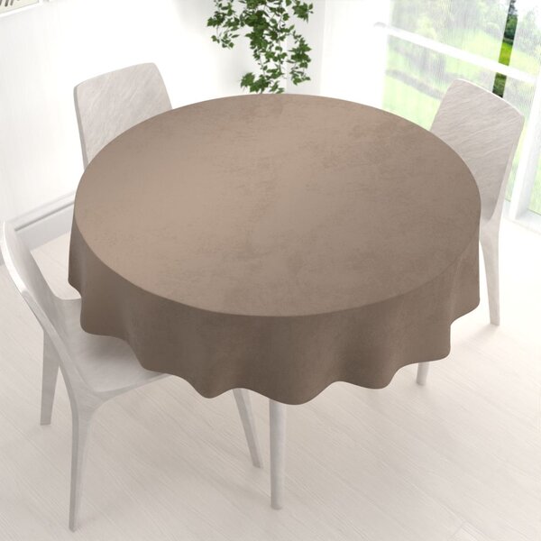 Biante Sametový kulatý ubrus Velvet Premium SVP-005 Světle hnědý Ø 110 cm