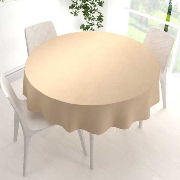 Biante Sametový kulatý ubrus Velvet Premium SVP-006 Pískově béžový Ø 110 cm