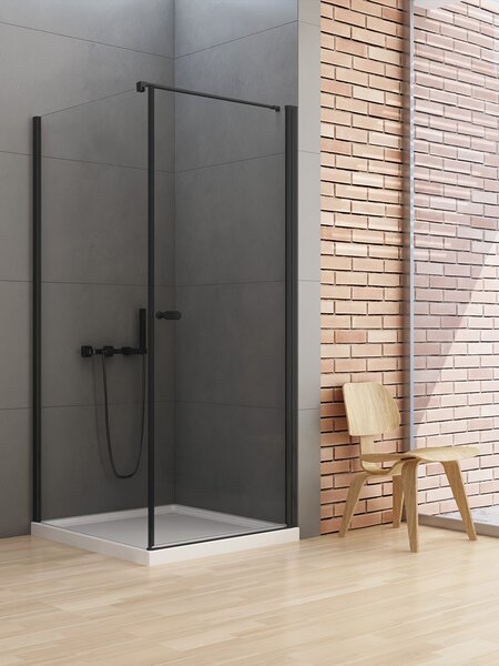 New Trendy New Soleo Black sprchový kout 90x70 cm obdélníkový černá matný/průhledné sklo D-0231A/D-0113B-WP