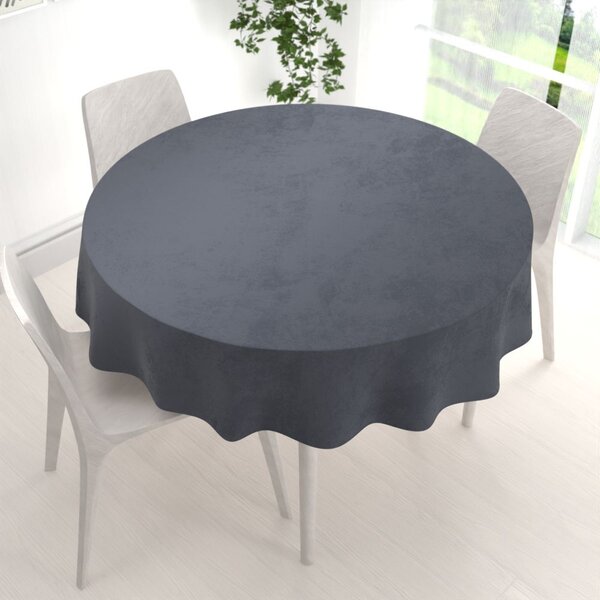 Biante Velký sametový kulatý ubrus Velvet Premium SVP-004 Antracitově šedý Ø 220 cm