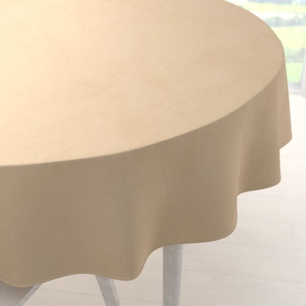 Biante Sametový kulatý ubrus Velvet Premium SVP-006 Pískově béžový Ø 110 cm