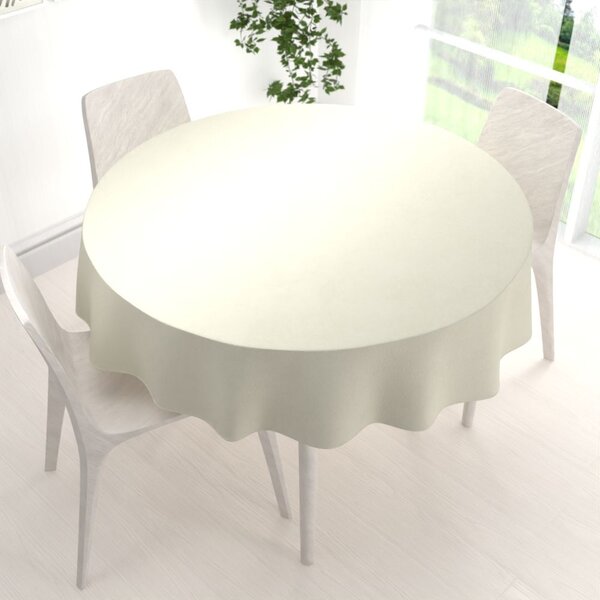 Biante Sametový kulatý ubrus Velvet Premium SVP-003 Smetanový Ø 100 cm