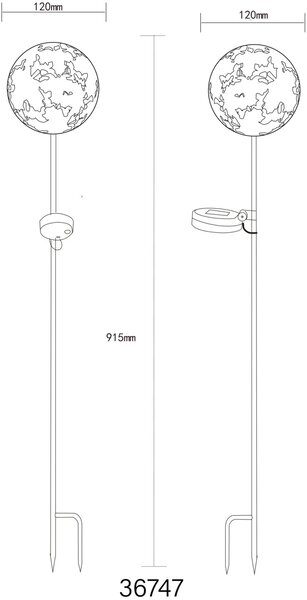 Globo Lighting Solar solární stojací lampa 1x0.02 W hnědá 36747