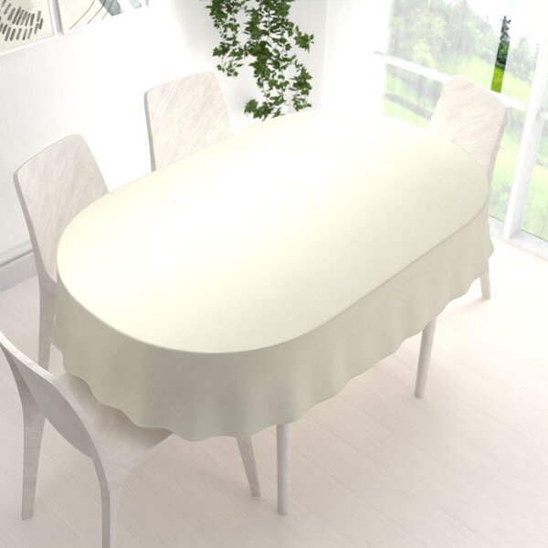 Biante Sametový oválný ubrus Velvet Premium SVP-003 Smetanový 120x180 cm