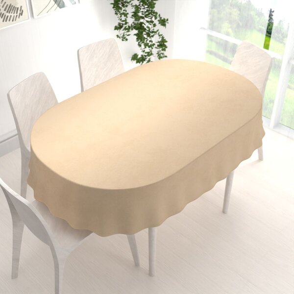 Biante Sametový oválný ubrus Velvet Premium SVP-006 Pískově béžový 100x140 cm