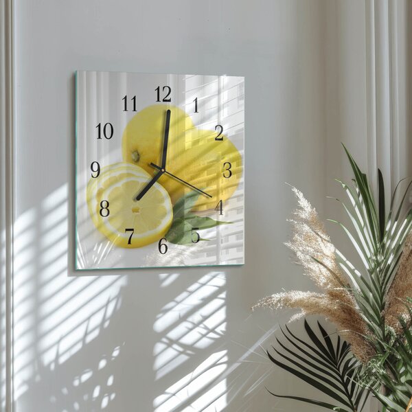 Skleněné hodiny na stěnu Citrony zskc-30x30-00180799