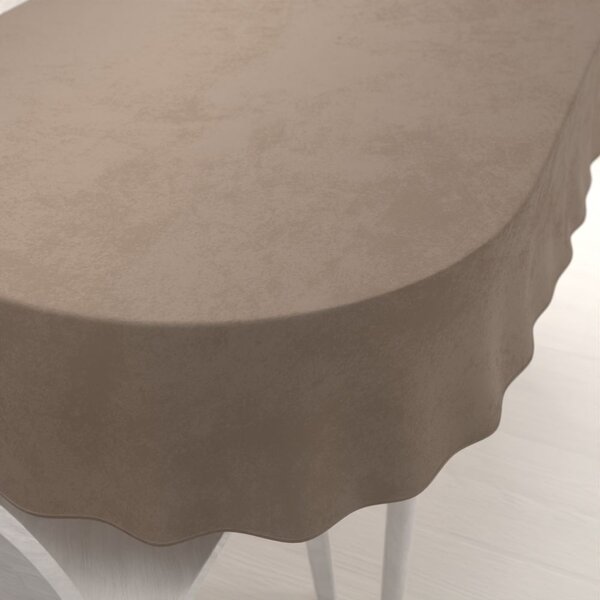 Biante Sametový oválný ubrus Velvet Premium SVP-005 Světle hnědý 100x140 cm
