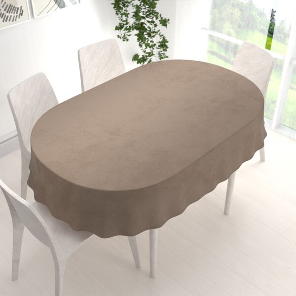 Biante Sametový oválný ubrus Velvet Premium SVP-005 Světle hnědý 100x140 cm