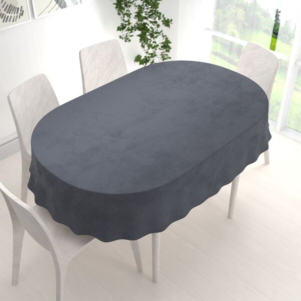Biante Sametový oválný ubrus Velvet Premium SVP-004 Antracitově šedý 100x140 cm