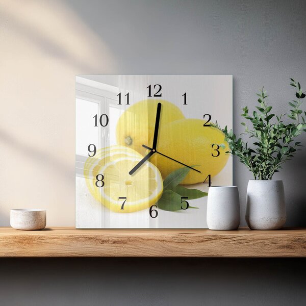 Skleněné hodiny na stěnu Citrony zskc-30x30-00180799