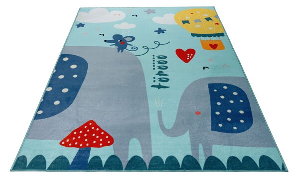 Obsession, Dětský kusový koberec Magic Kids ML 105 Cuel, 115 x160, modrá, dětský pokoj