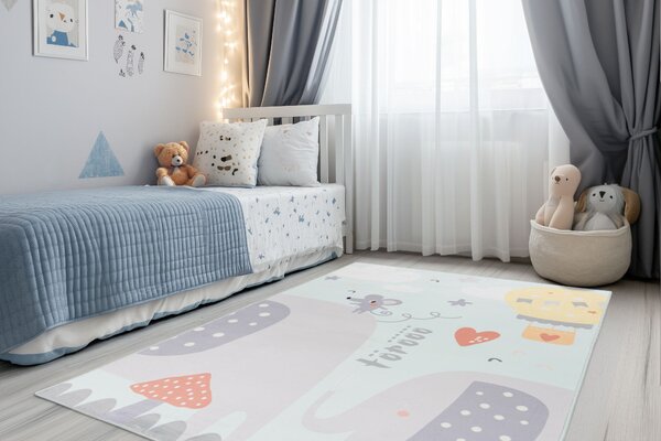 Obsession, Dětský kusový koberec Magic Kids ML 105 Cuel, 115 x160, modrá, dětský pokoj