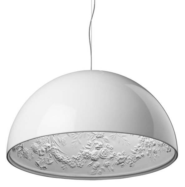 Flos F0002009 Skygarden S2, leskle bílé závěsné svítidlo s vnitřním štukem, 1x205W E27, prům. 90cm