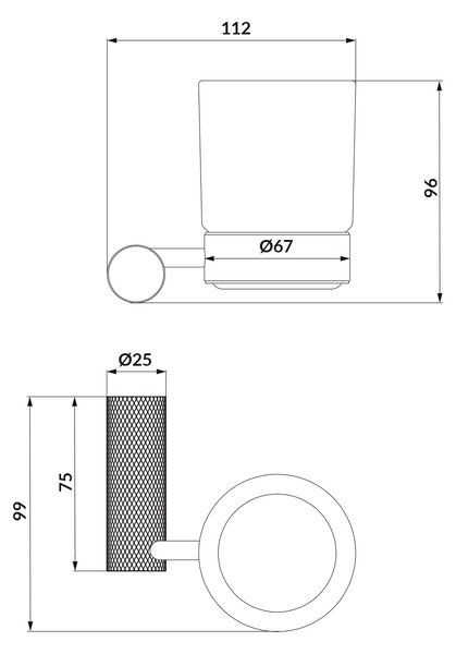 Cersanit Zen kelímek na kartáčky černá S951-904