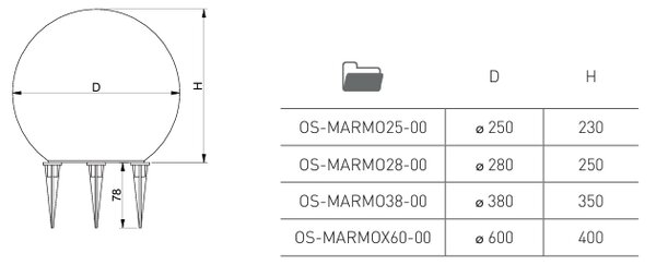 GTV Marmo venkovní stojací lampa 1x20 W bílá-šedá OS-MARMO25-00