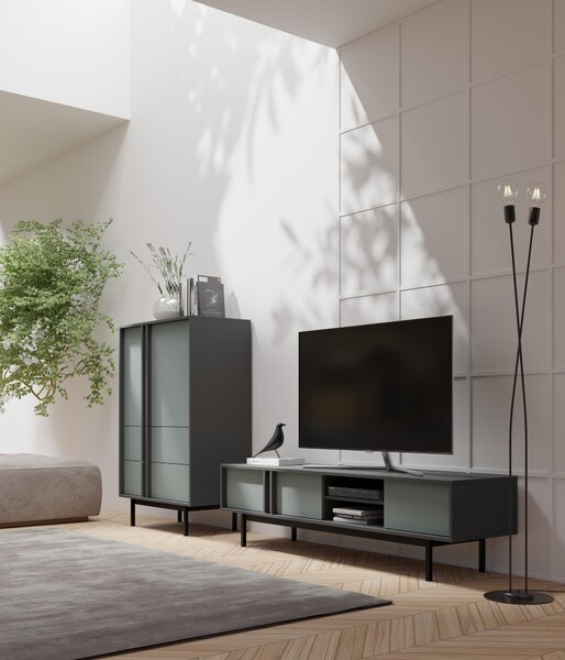 TV stolek/skříňka Alsento 9 (antracit + aloe). Akce -17%
