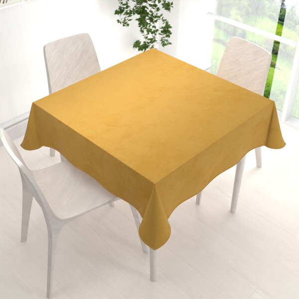 Biante Sametový čtvercový ubrus Velvet Premium SVP-009 Hořčicový 120x120 cm