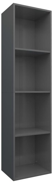 Knihovna/TV skříň - šedá vysoký lesk | 36x30x143 cm