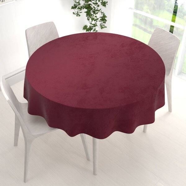 Biante Sametový kulatý ubrus Velvet Premium SVP-010 Tmavě vínový Ø 110 cm