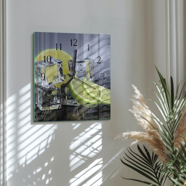Skleněné hodiny na stěnu Citrusové plody zskc-30x30-00179260